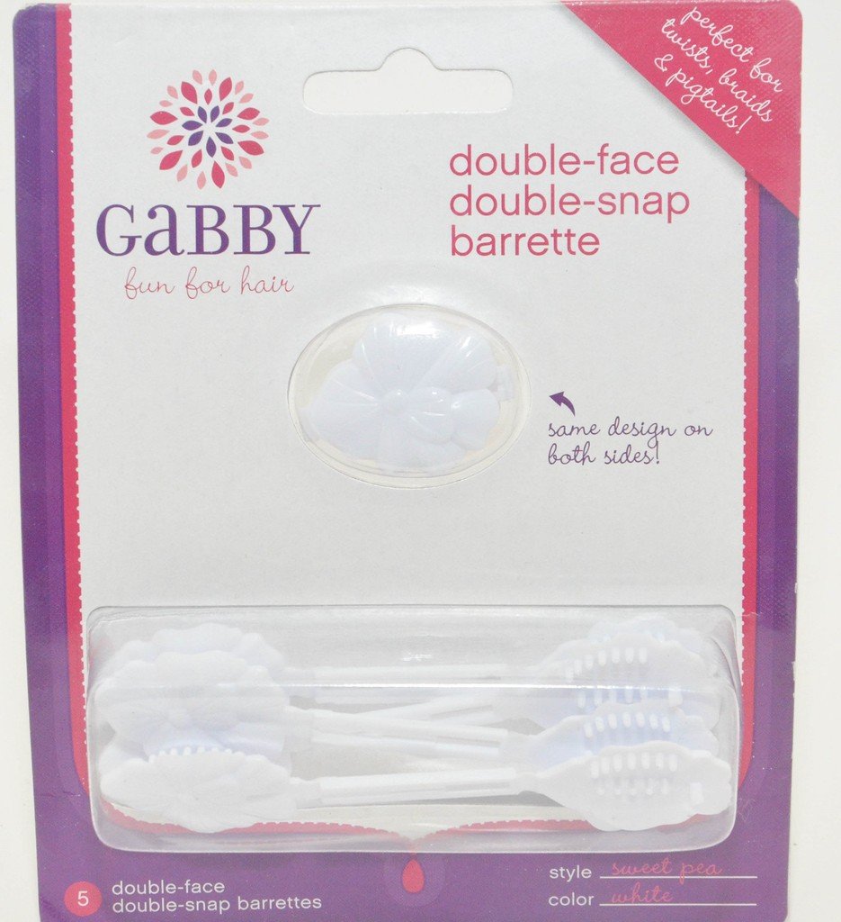 Gabby Sweet Pea Double Face Double Snap Barrette White5