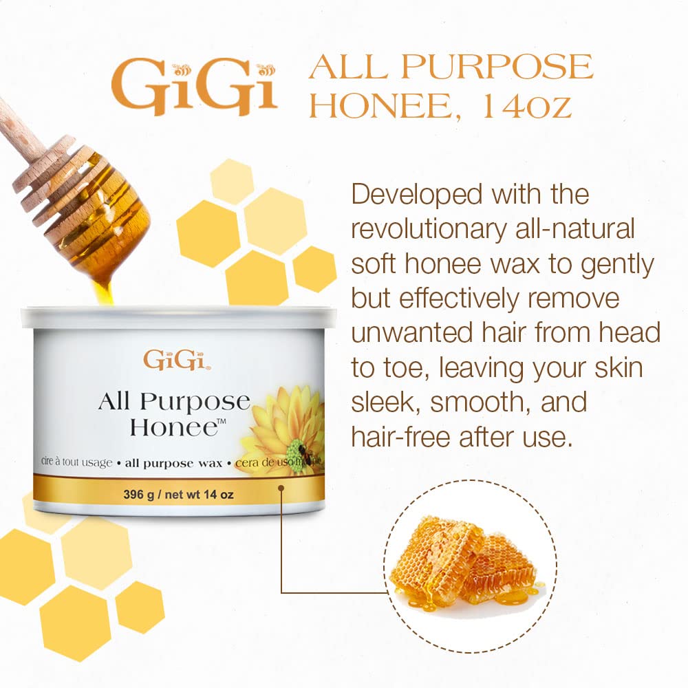 Gigi All Purpose Honee Hair Removal Soft Wax for All Skin and Hair Types 14 oz - Thumbnail 2