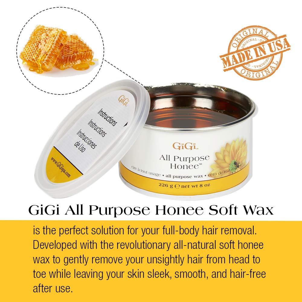 Gigi All Purpose Honee Wax Hair Removal Wax for Face Body Brazilian Waxing With - Thumbnail 3