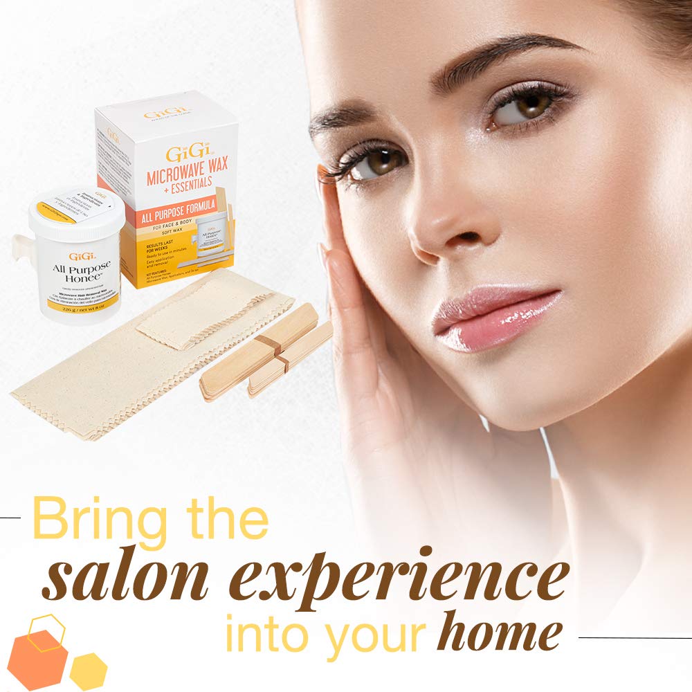 Gigi Microwave Wax Kit All Purpose Honee Soft Wax Hair Removal Kit for Face (Set) - Thumbnail 3