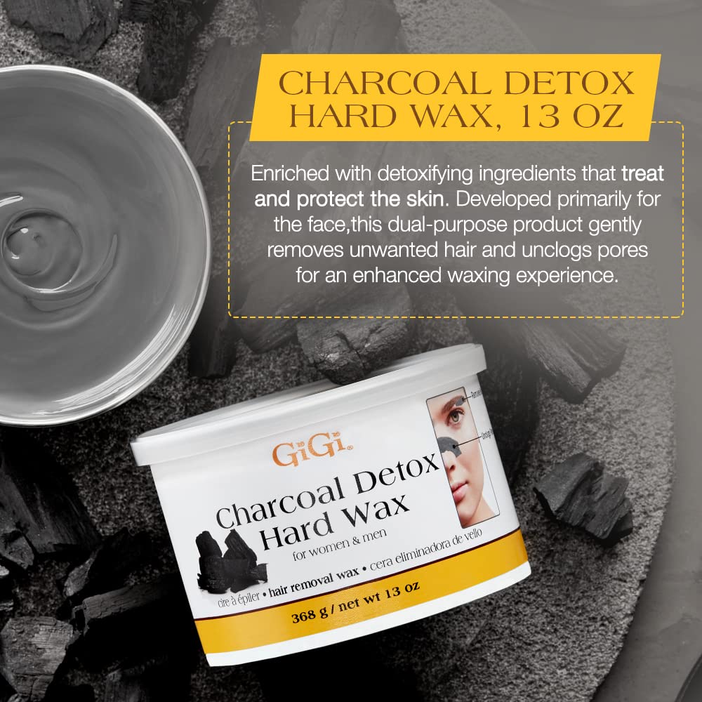 Gigi Charcoal Detox Facial Hard Wax for Delicate Skin Deep Cleansing Purifying - Thumbnail 2