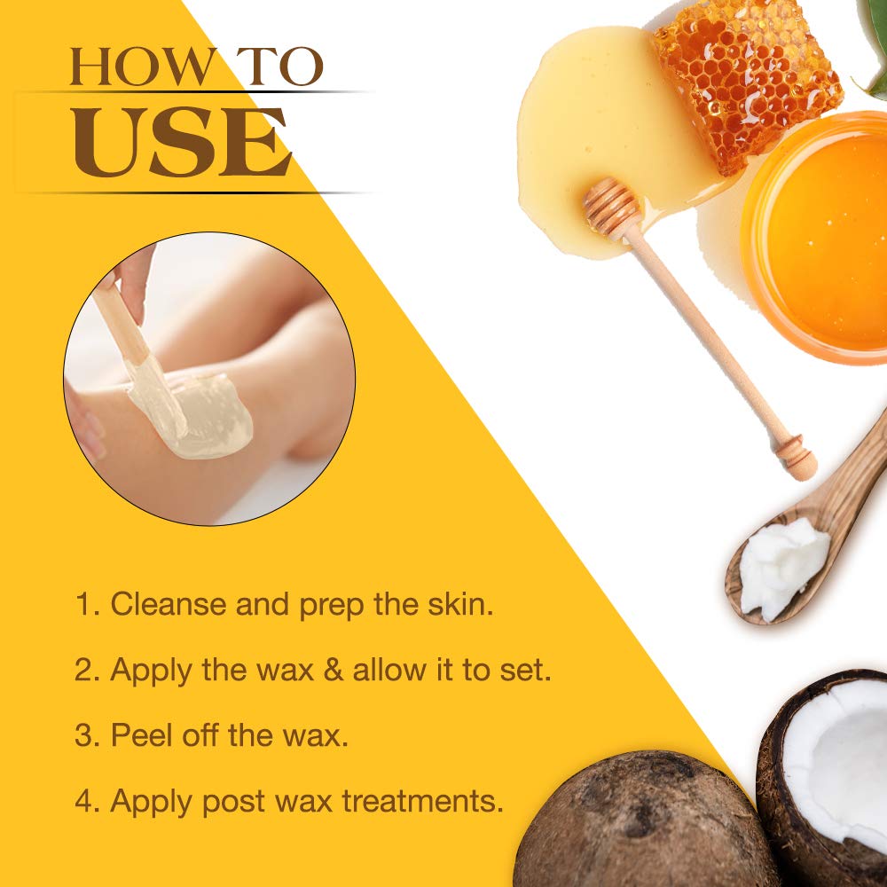 Gigi Coconut Honee Flex Hard Wax for Face Body Non Strip Hair Removal Wax - Thumbnail 3