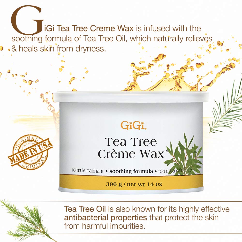 Gigi Tea Tree Crème Wax Soothing Hair Removal Wax for Sensitive Skin Soft Wax - Thumbnail 2