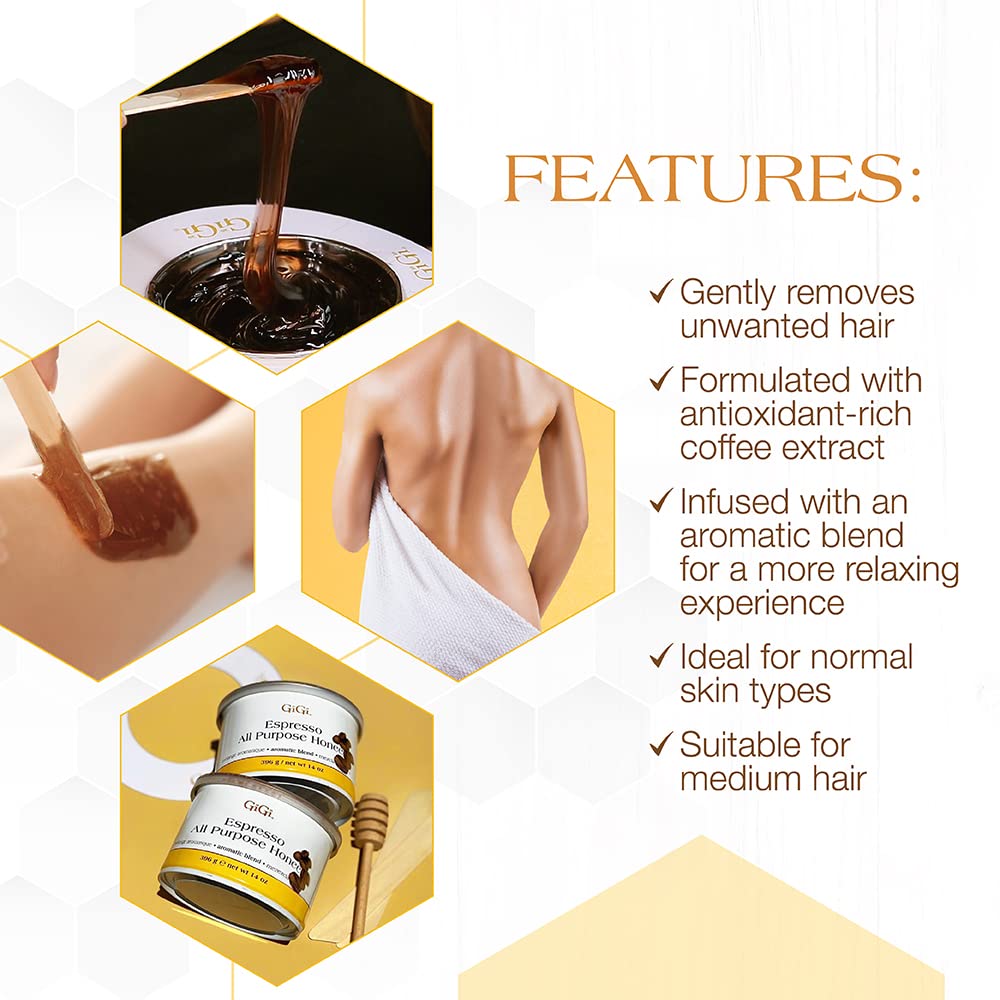 Gigi Espresso All Purpose Honee Soft Wax for Hair Removal With Antioxidant for - Thumbnail 3