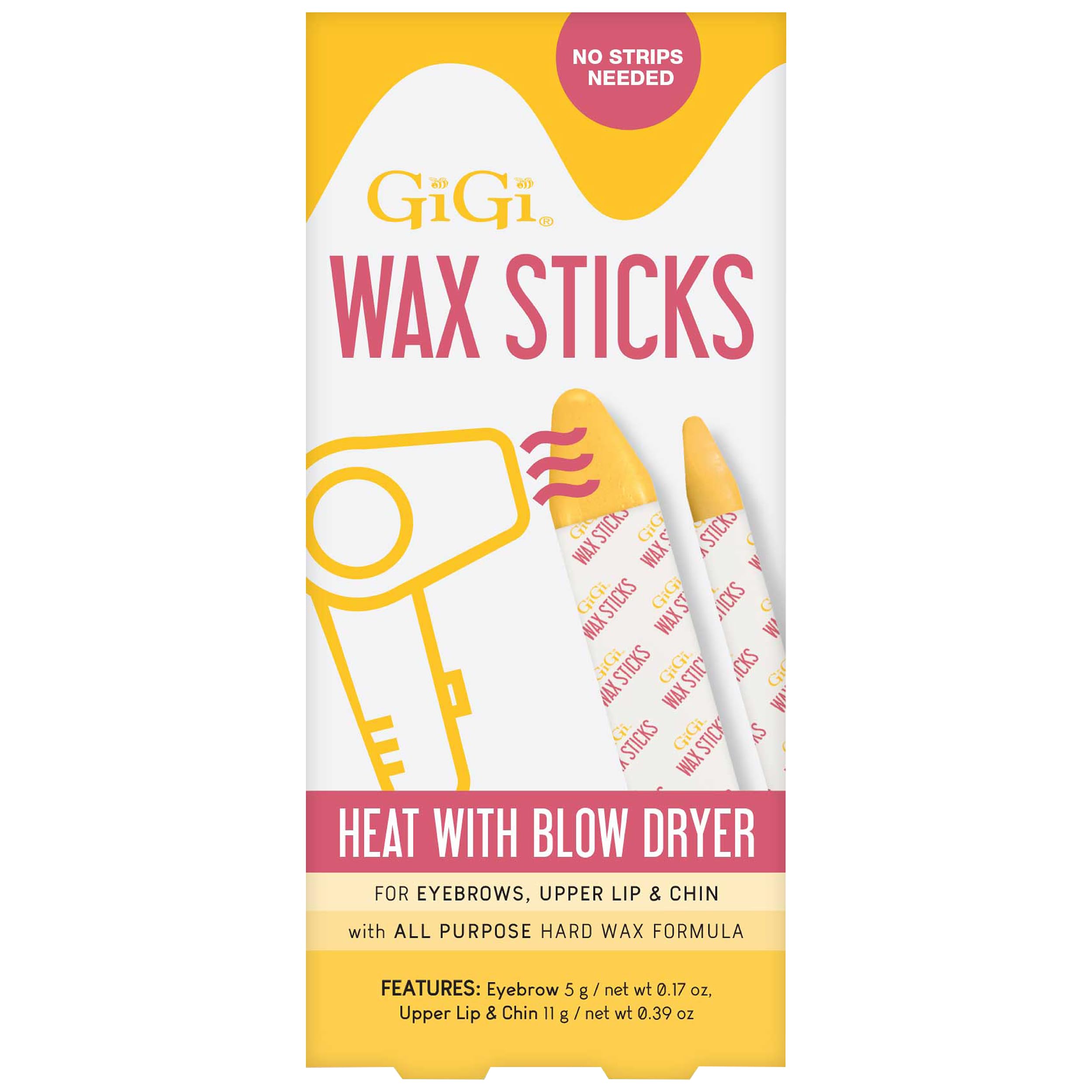 Gigi Wax Sticks for Hair Removal Hard Wax Kit for Eyebrows Upper Lip Chin No