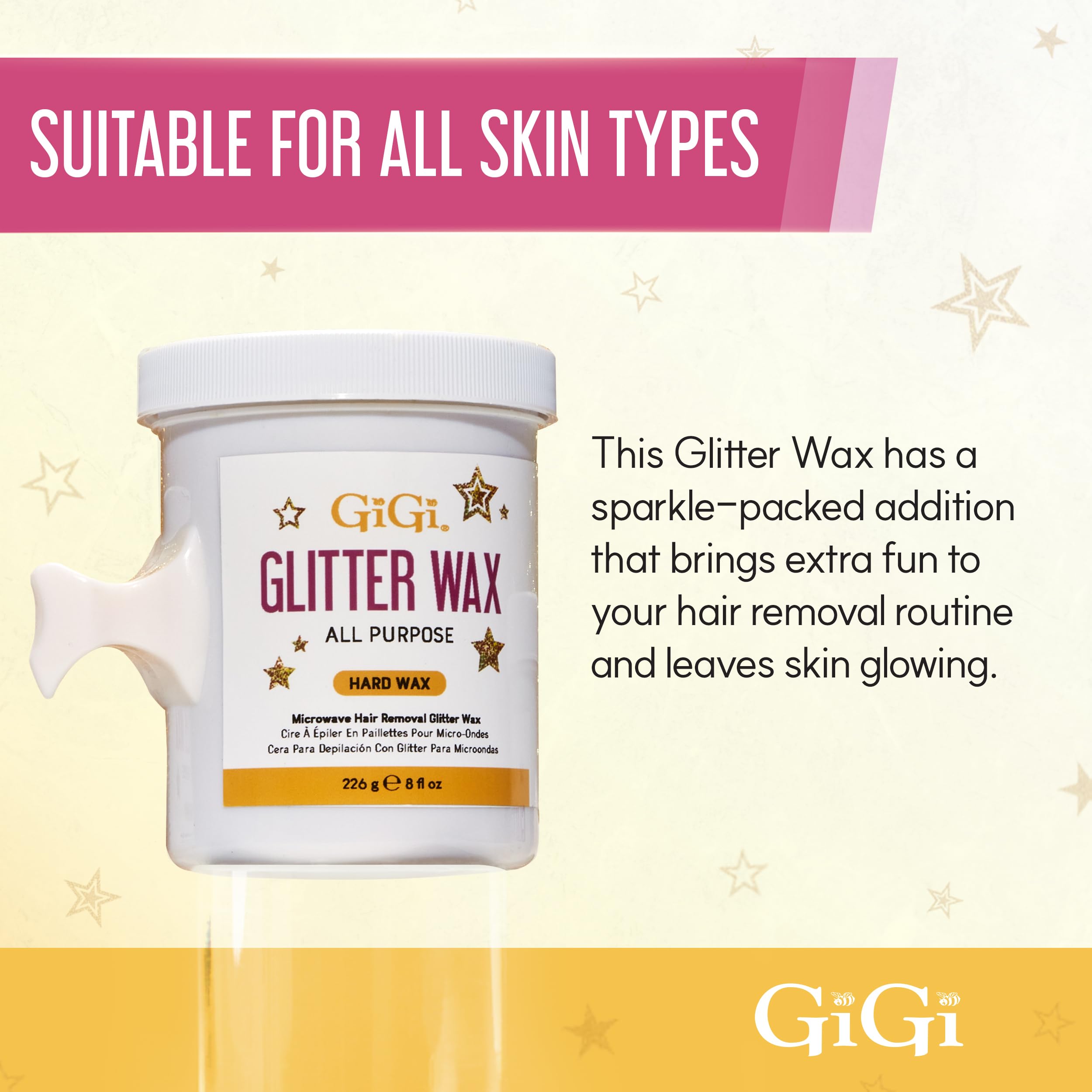 Gigi Microwave Glitter Wax Stripless Hair Removal Wax for Sensitive Skin Quick - Thumbnail 3