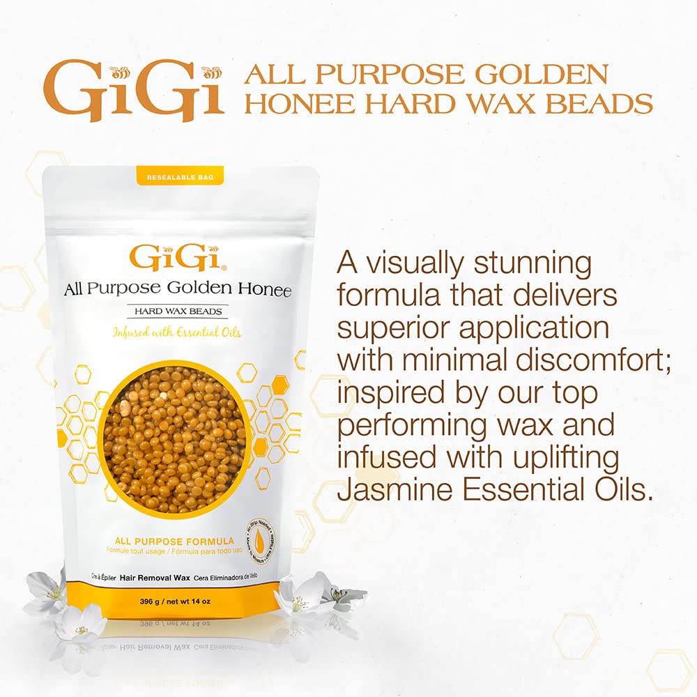 Gigi Hard Wax Beads for Hair Removal Golden Honee All Purpose Hair Removal Wax - Thumbnail 3