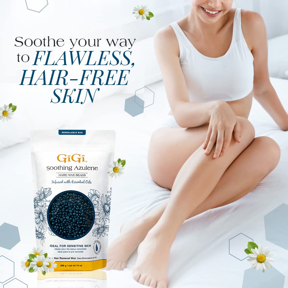 Gigi Hard Wax Beads for Hair Removal Soothing Azulene Hair Removal Wax for - Thumbnail 3