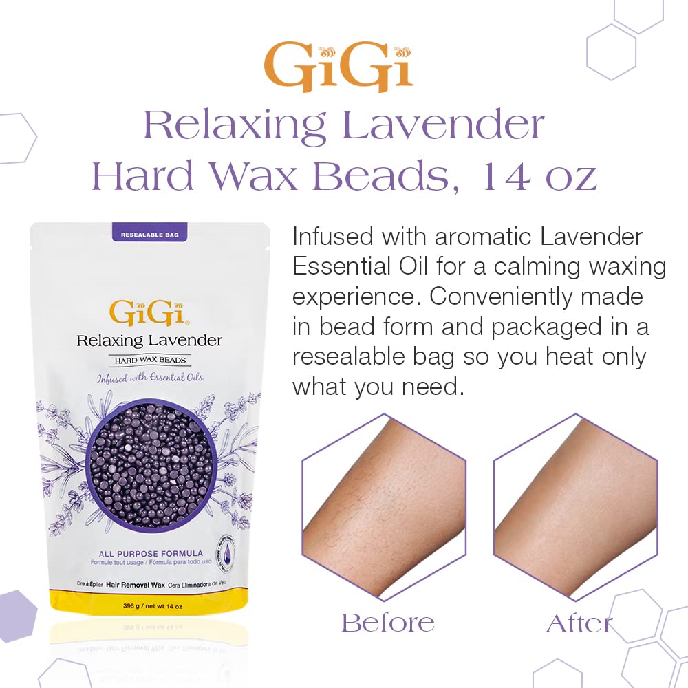 Gigi Hard Wax Beads for Hair Removal Relaxing Lavender Waxing Beads for Face - Thumbnail 3