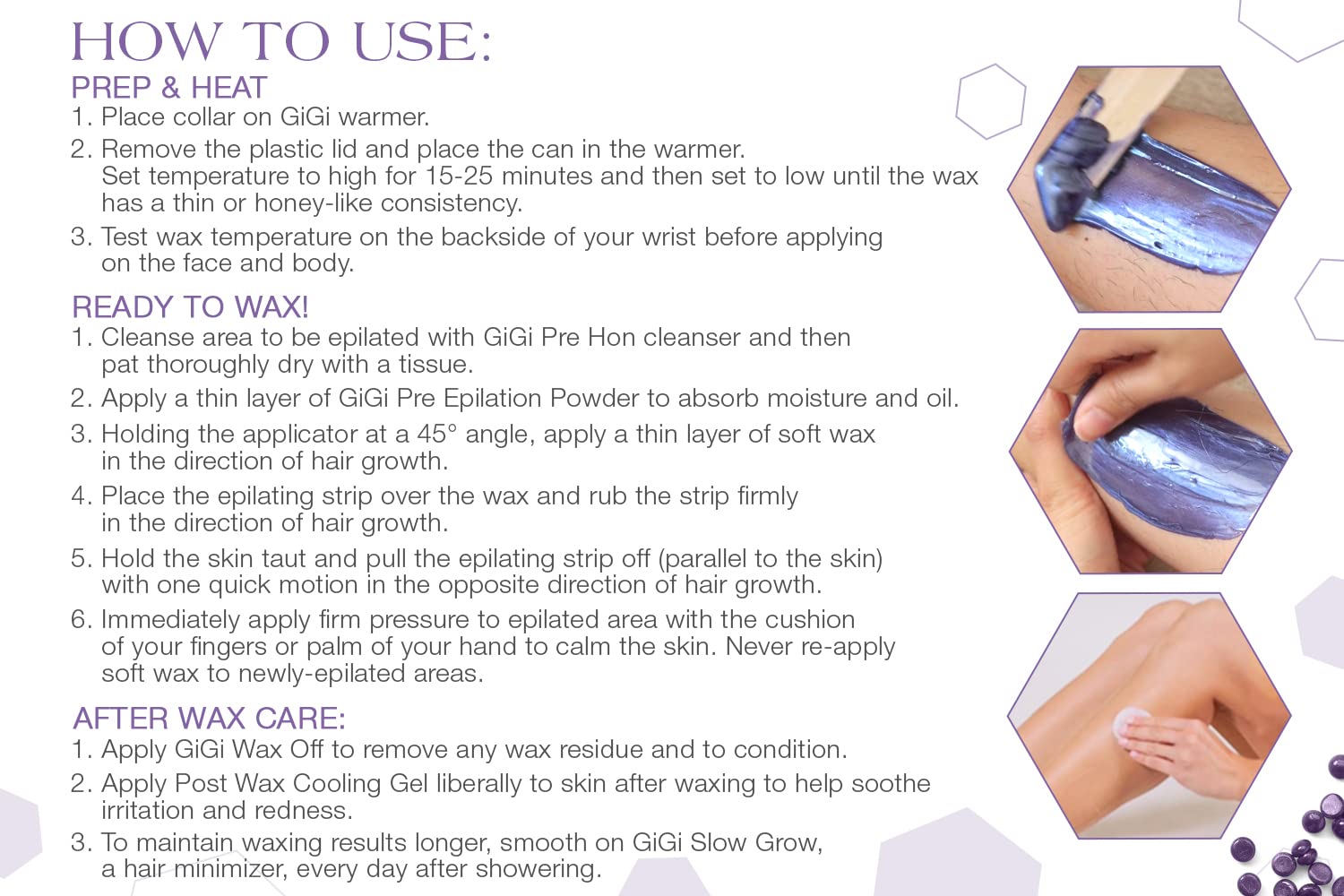Gigi Hard Wax Beads for Hair Removal Relaxing Lavender Waxing Beads for Face