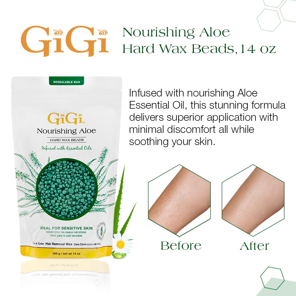 Gigi Hard Wax Beads for Hair Removal for Sensitive Skin Nourishing Aloe Wax - Thumbnail 3