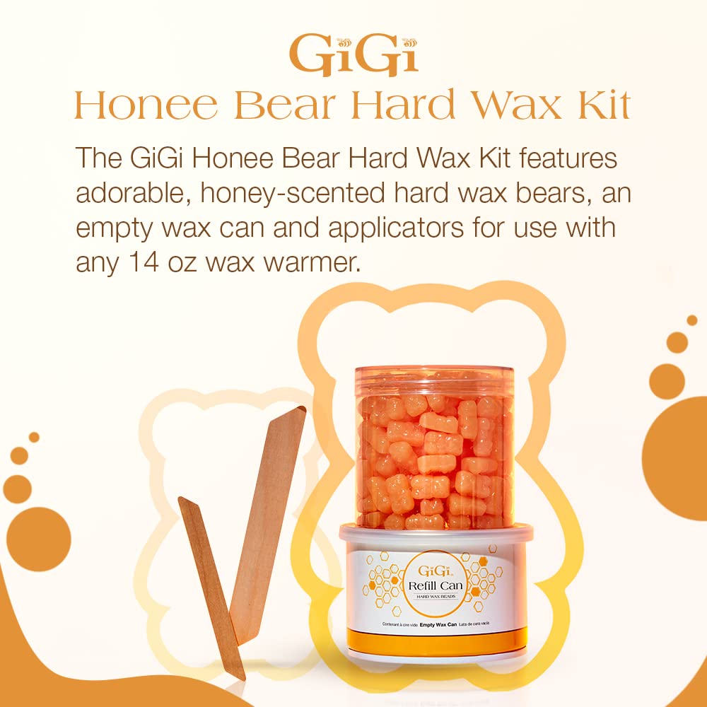 Gigi Honee Bear Hard Wax Kit for Hair Removal Honey Scented Hard Wax Beads for - Thumbnail 3