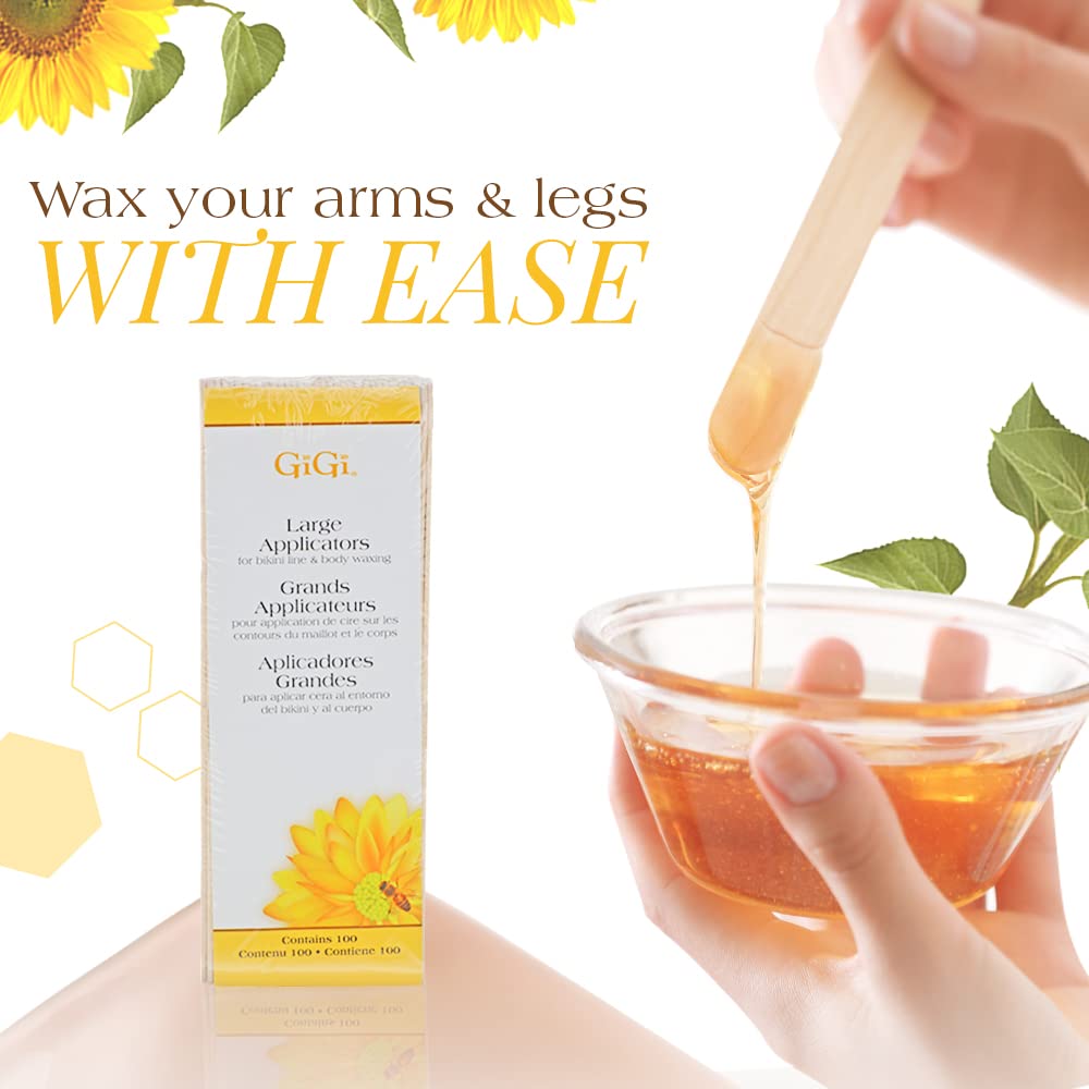 Gigi Wax Sticks for Hair Removal Large Wax Applicator Sticks Wooden Waxing - Thumbnail 3