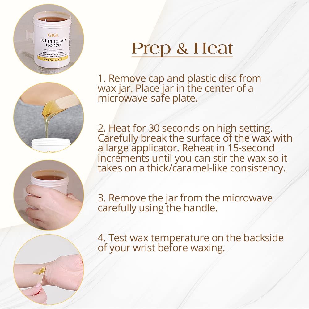 Gigi All Purpose Honee Microwave Hair Removal Wax Gentle Soft Wax for Face Arms - Thumbnail 3