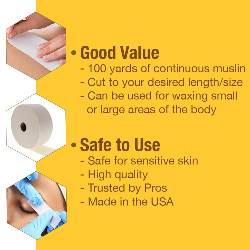 Gigi Epilating Muslin Roll Wax Strips for Hair Removal Natural Muslin Wax Roll - Thumbnail 3