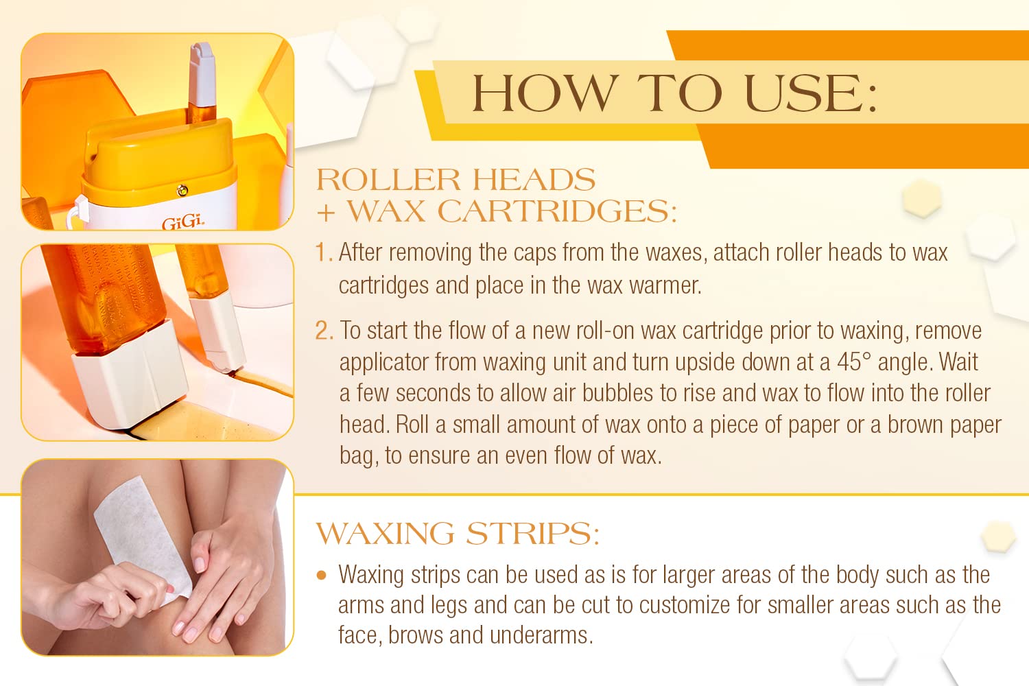 Gigi Roll On Wax Kit Refills All Purpose Soft Wax Roller Kit for Face Body Hair