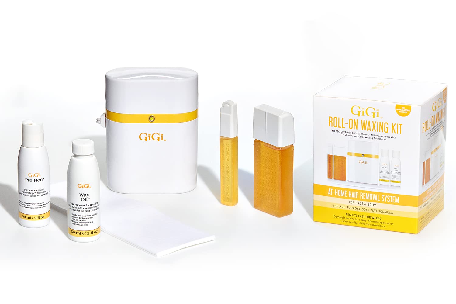 Gigi Roll On Waxing Kit At Home Hair Removal for Face Body With All Purpose
