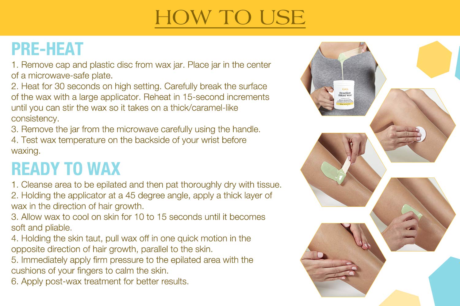 Gigi Brazilian Bikini Wax Microwave Kit Hard Wax for Sensitive Skin Face Body - Thumbnail 2