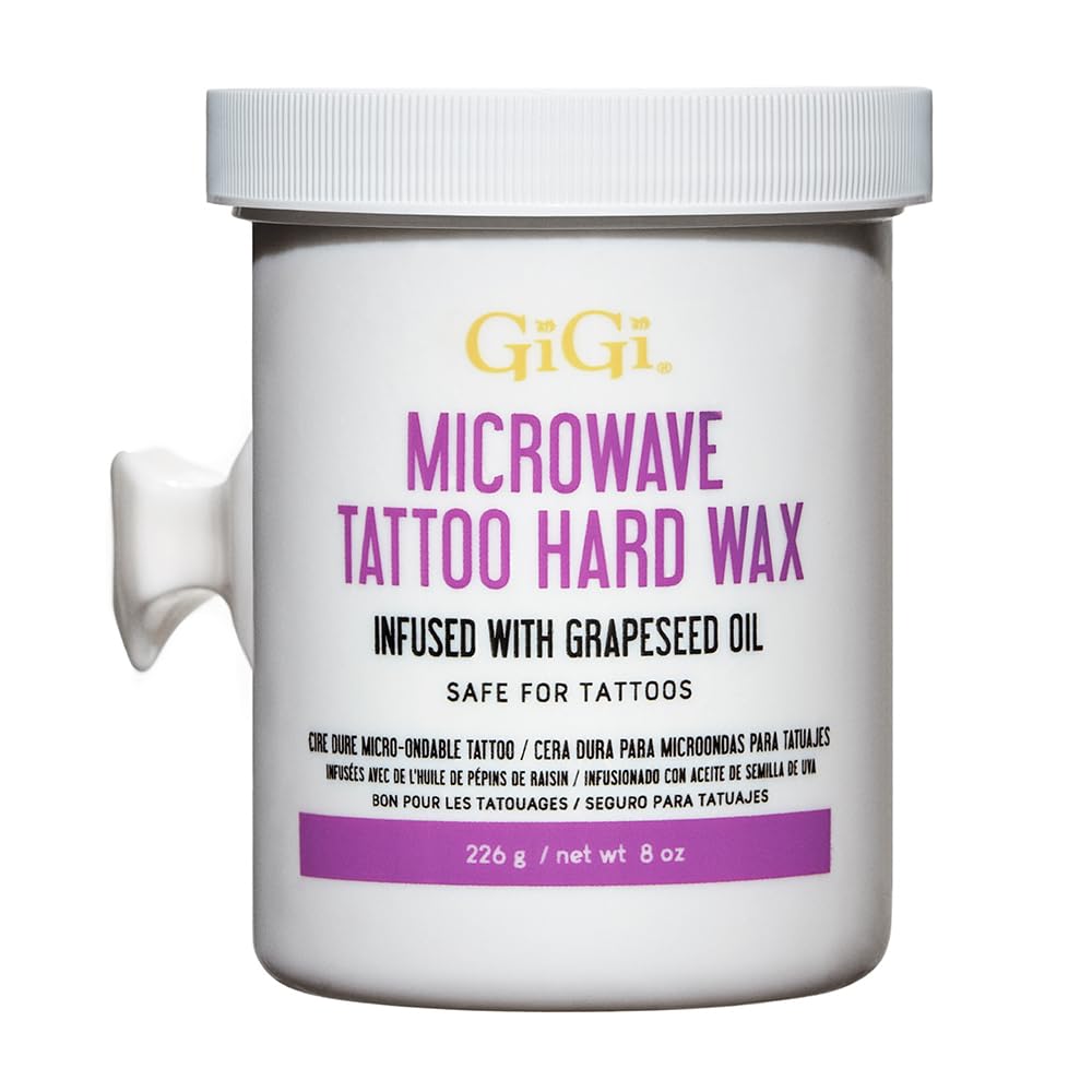 Gigi Microwave Tattoo Hard Wax for Hair Removal Grapeseed Oil Infused Safe for