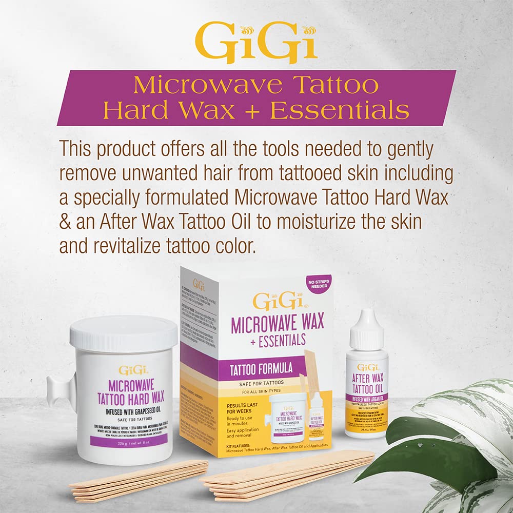 Gigi Microwave Tattoo Hard Wax Kit Hair Removal Wax for Sensitive Skin Tattoos - Thumbnail 2