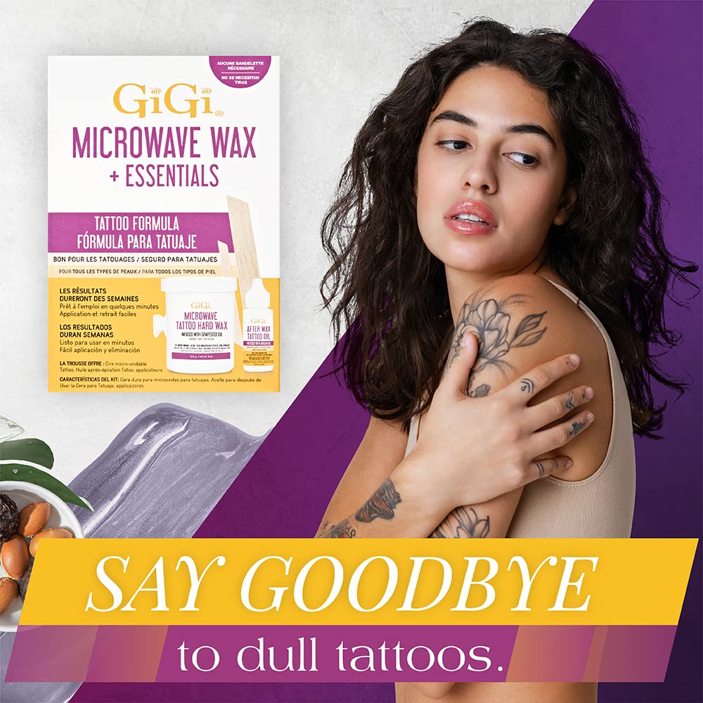Gigi Microwave Tattoo Hard Wax Kit Hair Removal Wax for Sensitive Skin Tattoos - Thumbnail 3