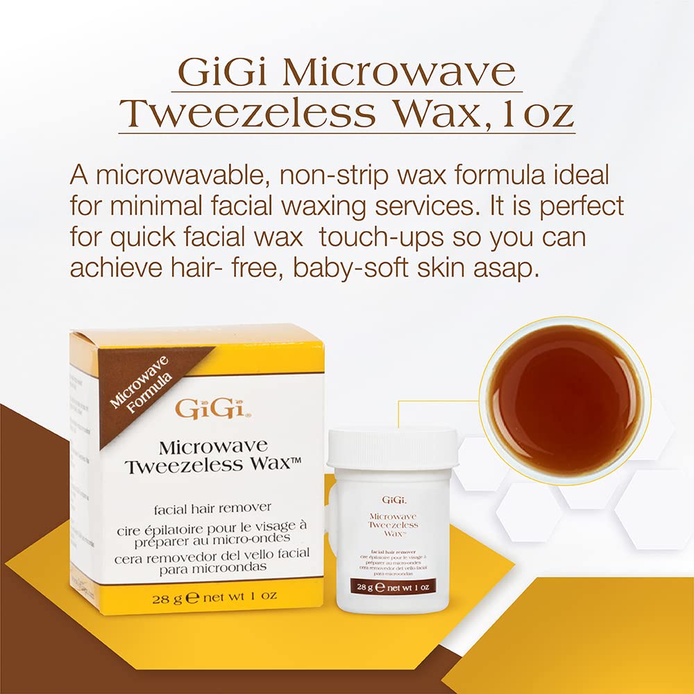 Gigi Microwave Tweezeless Wax Non Strip Facial Hair Remover Honey Infused 1 oz - Thumbnail 2