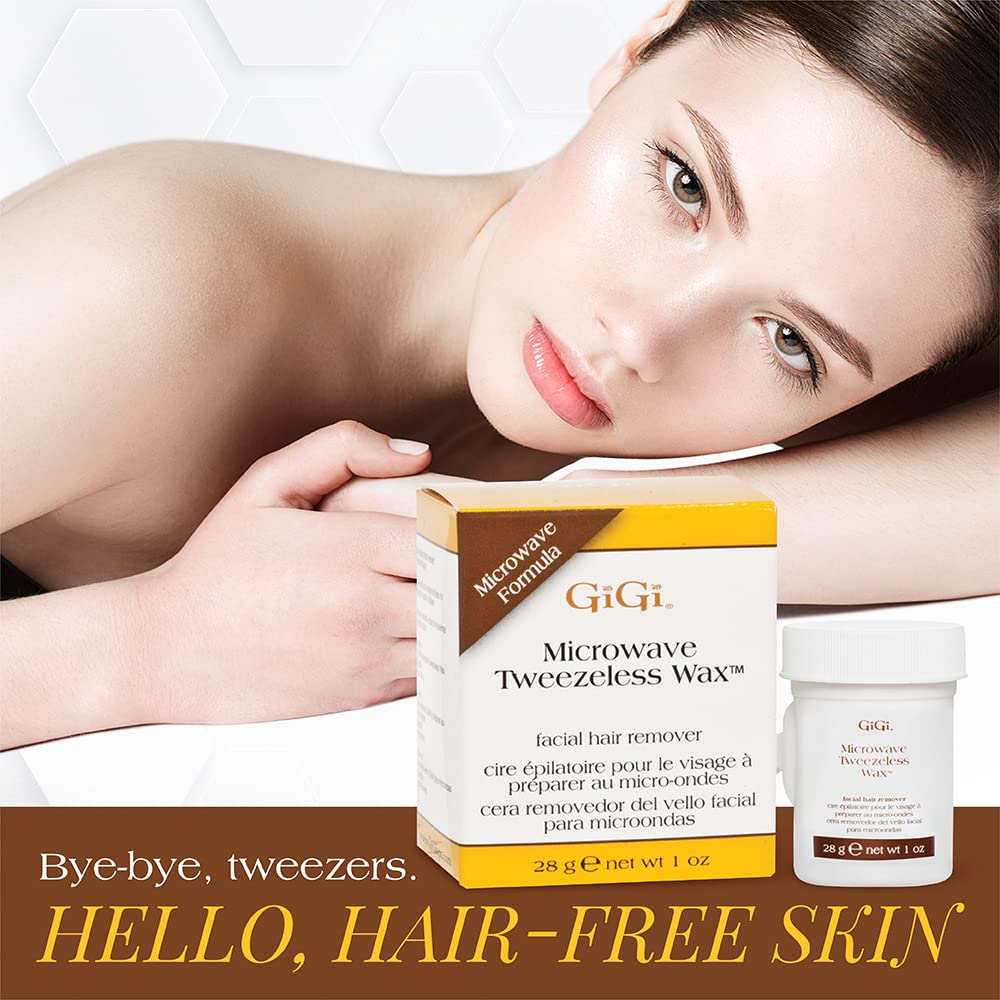 Gigi Microwave Tweezeless Wax Non Strip Facial Hair Remover Honey Infused 1 oz - Thumbnail 3