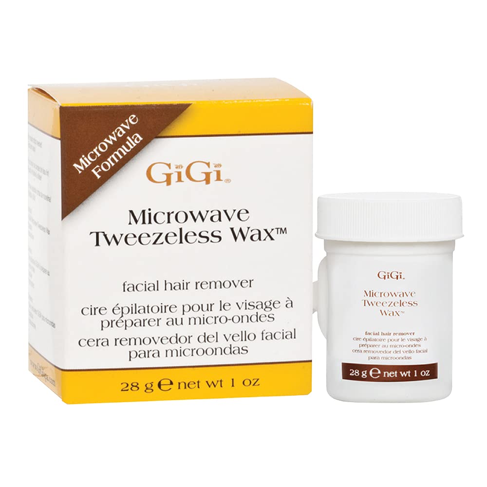 Gigi Microwave Tweezeless Wax Non Strip Facial Hair Remover Honey Infused 1 oz