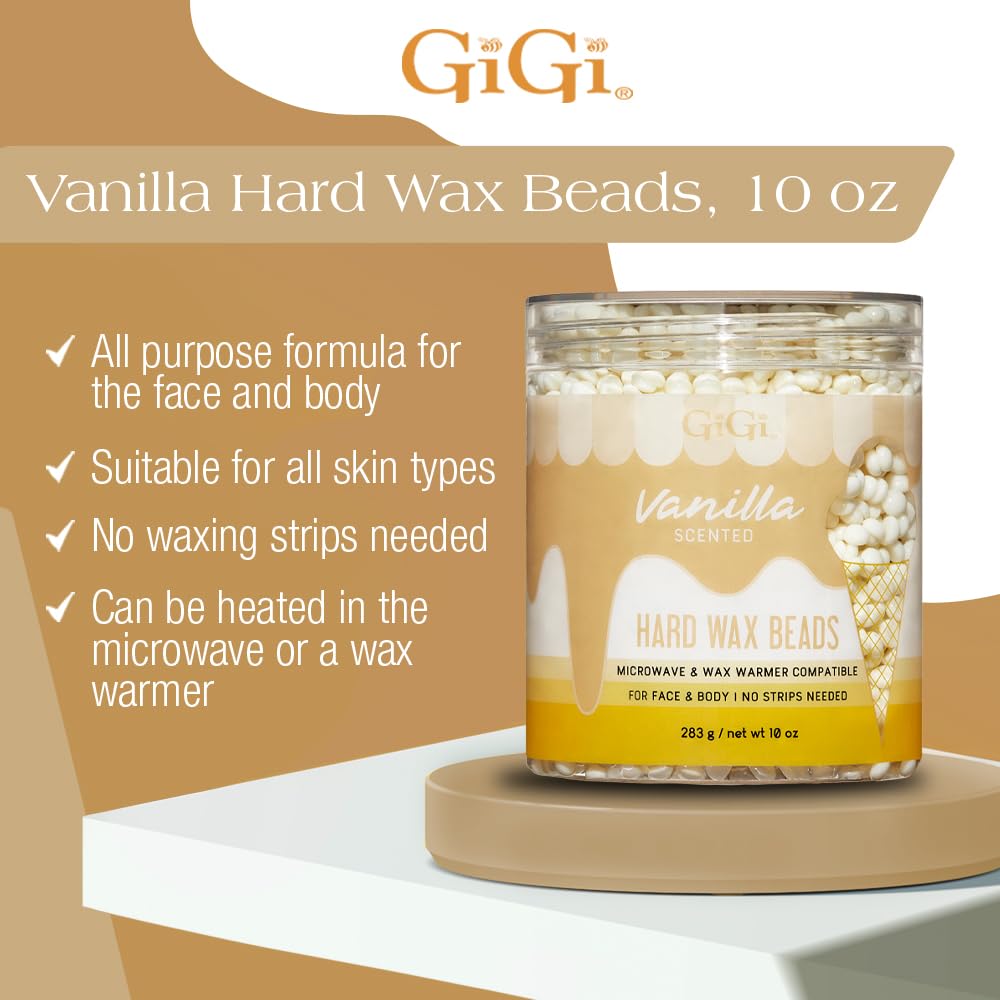 Gigi Vanilla Scented Hard Wax Beads for Hair Removal Face Body and Sensitive - Thumbnail 3
