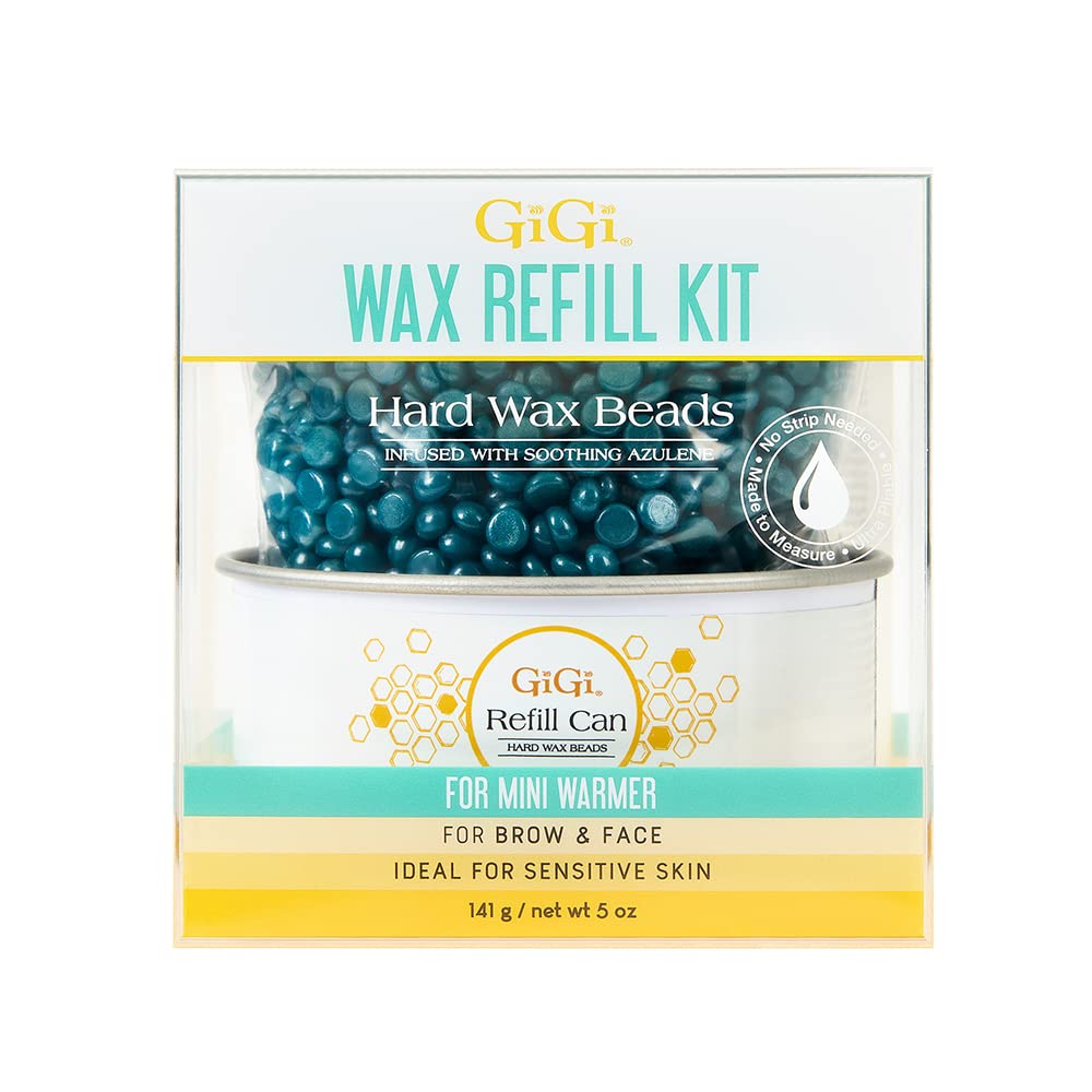 Gigi Wax Refill Kit Azulene Hard Wax Beads for Hair Removal Sensitive Skin Face