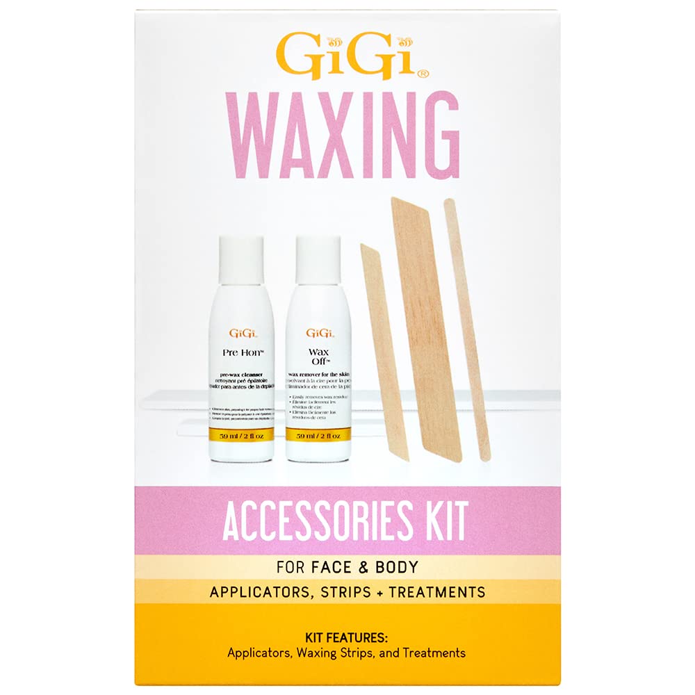 Gigi Waxing Accessories Kit Non Woven Wax Strips Applicators Sticks Treatments