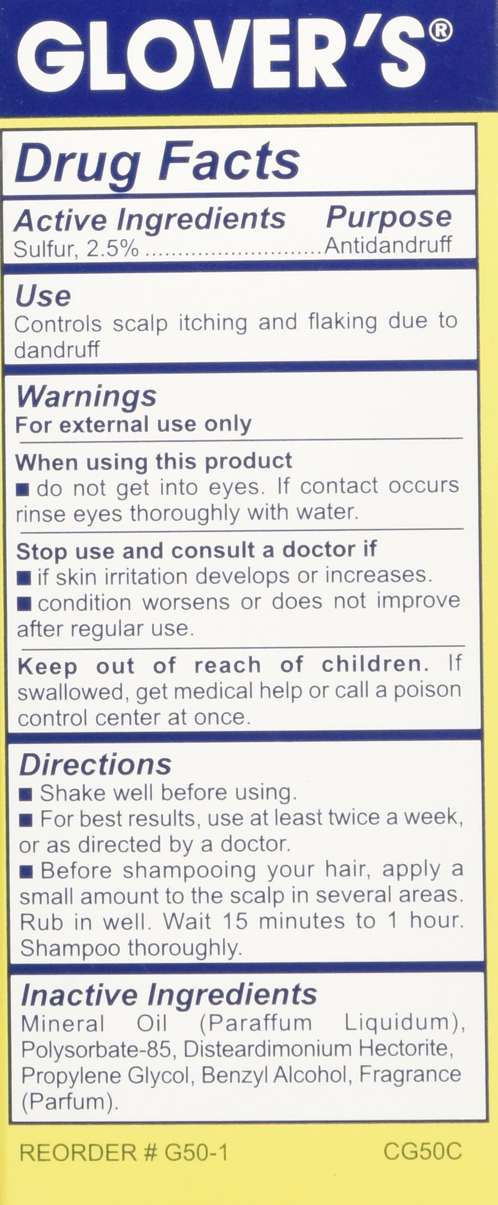 Glovers Dandruff Control Medicine Regular Formula 2.75 oz - Thumbnail 3