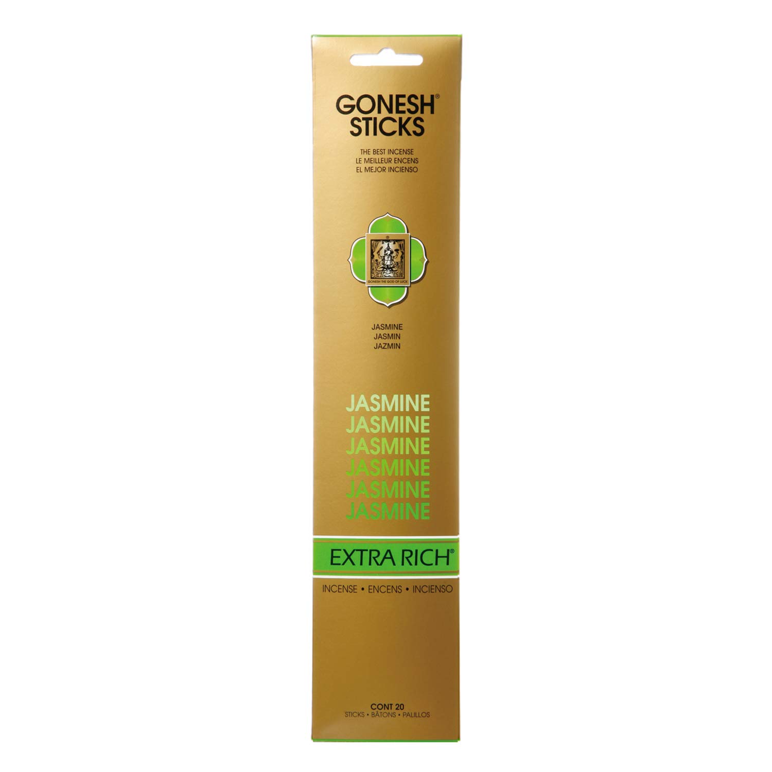 Gonesh Collection Jasmine Extra Rich Incense Gold