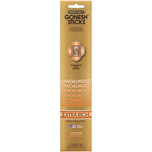 Sandalwood Goxrsa Gonesh Stick Incense Single 20 Stick Pack Gold - Thumbnail 3