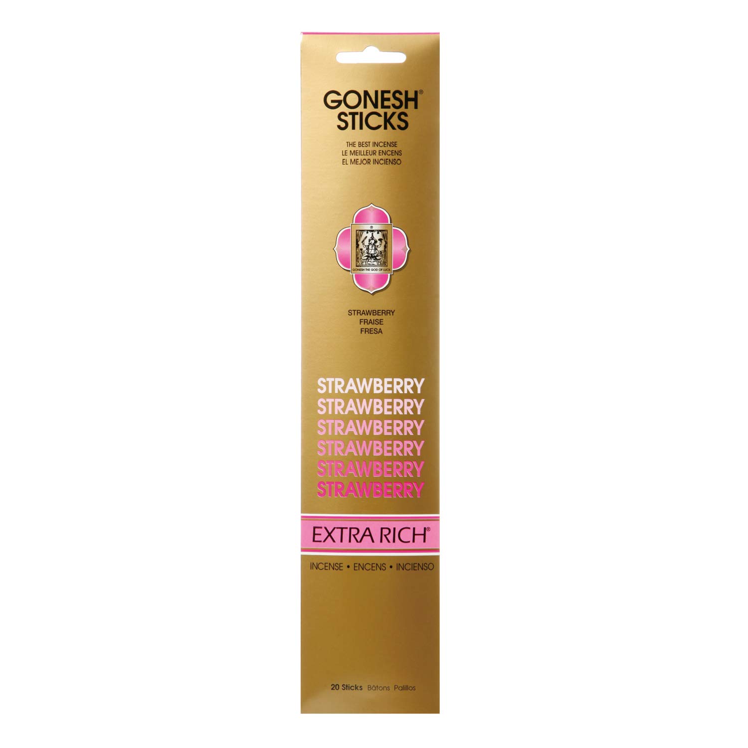 Gonesh Collection Strawberry Extra Rich Incense Gold Goxrst