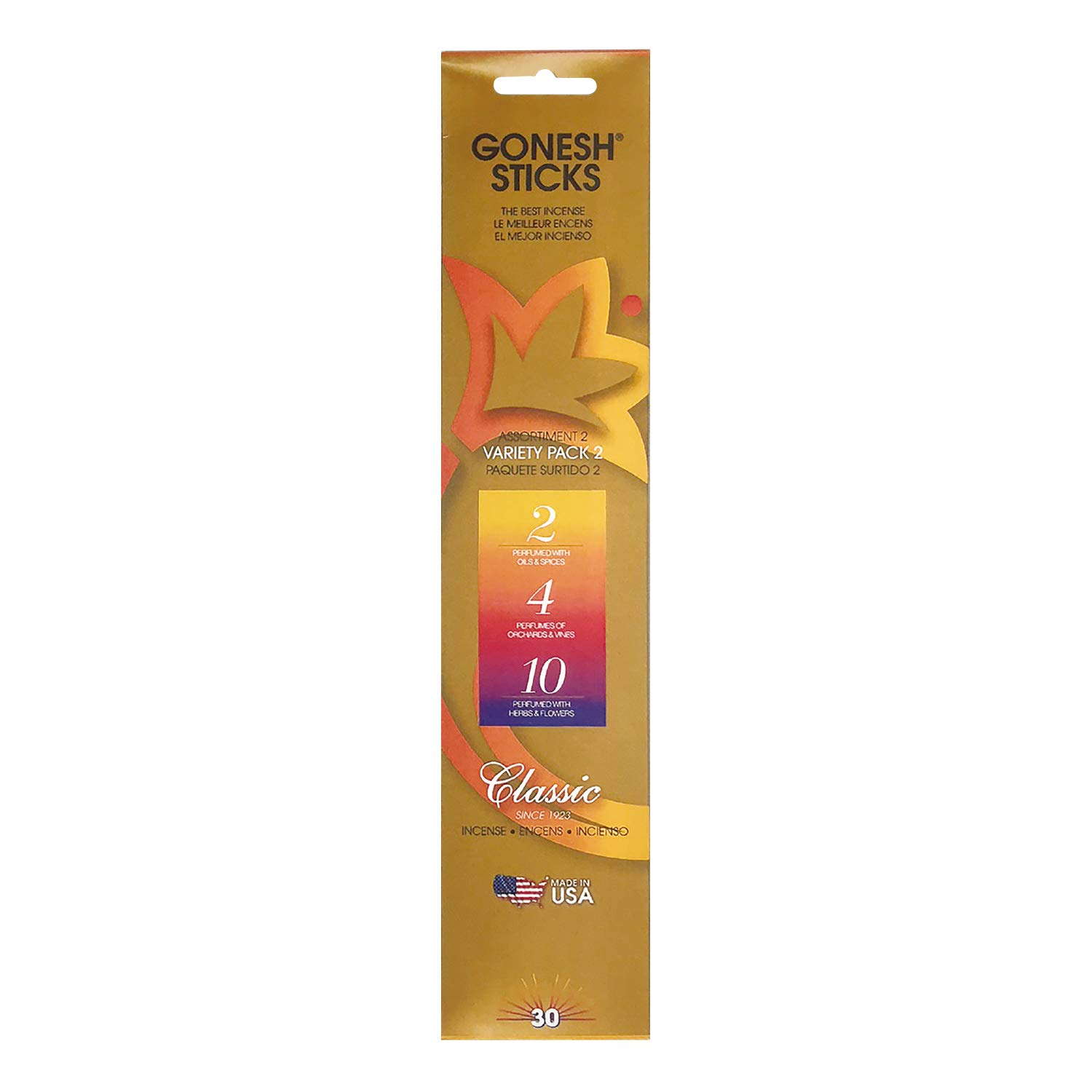 Gonesh Incense Sticks Classic Variety 2 30 Piece