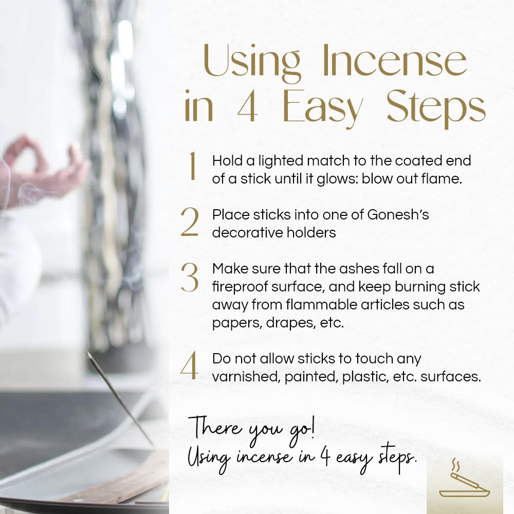 Gonesh Incense Holder Modern Home Decor Wood Incense Burner Brown 10” X 1.25” - Thumbnail 3