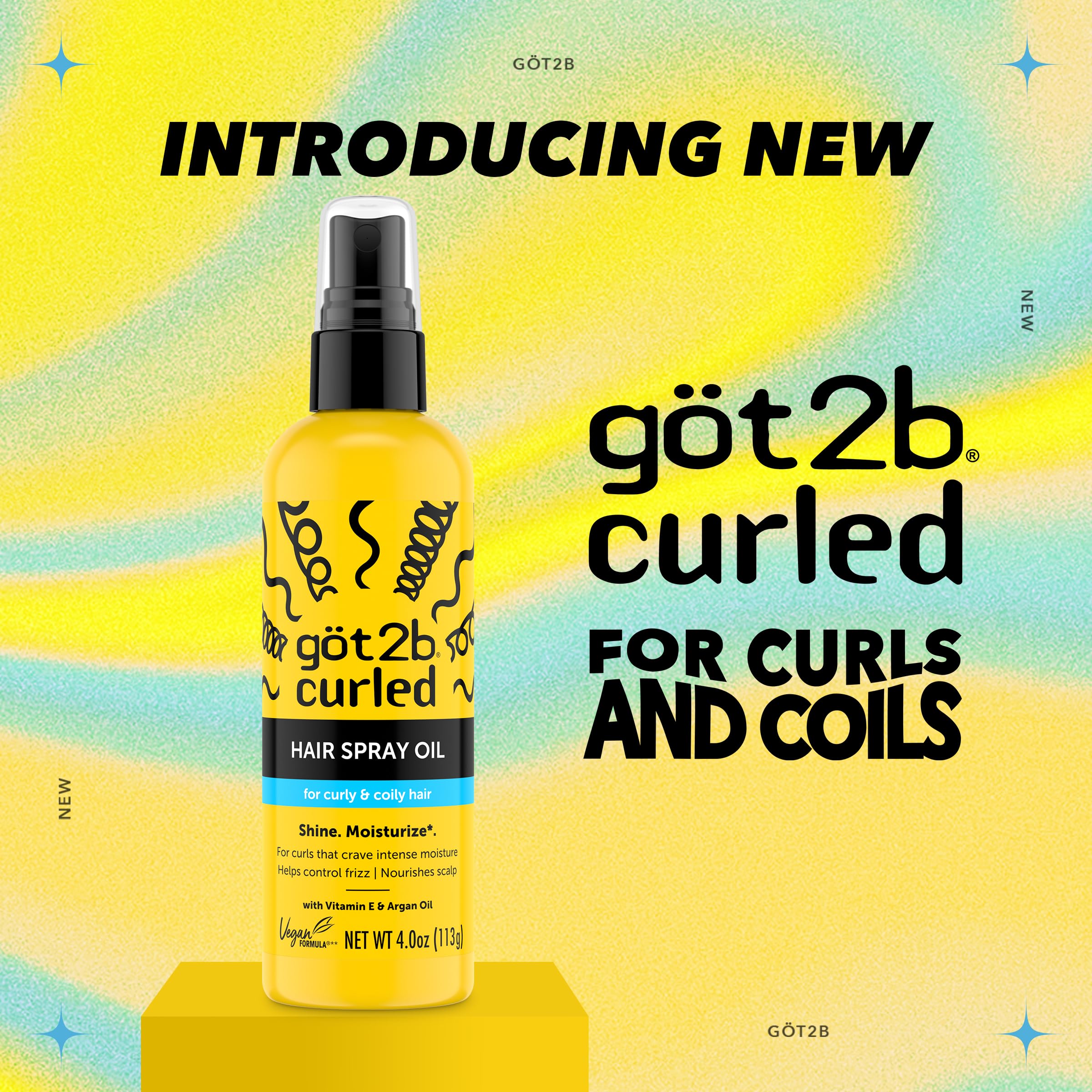 Got2b Curled Hair Oil for Curl Types 3 4 Curly and Coily Hair Helps Control - Thumbnail 2