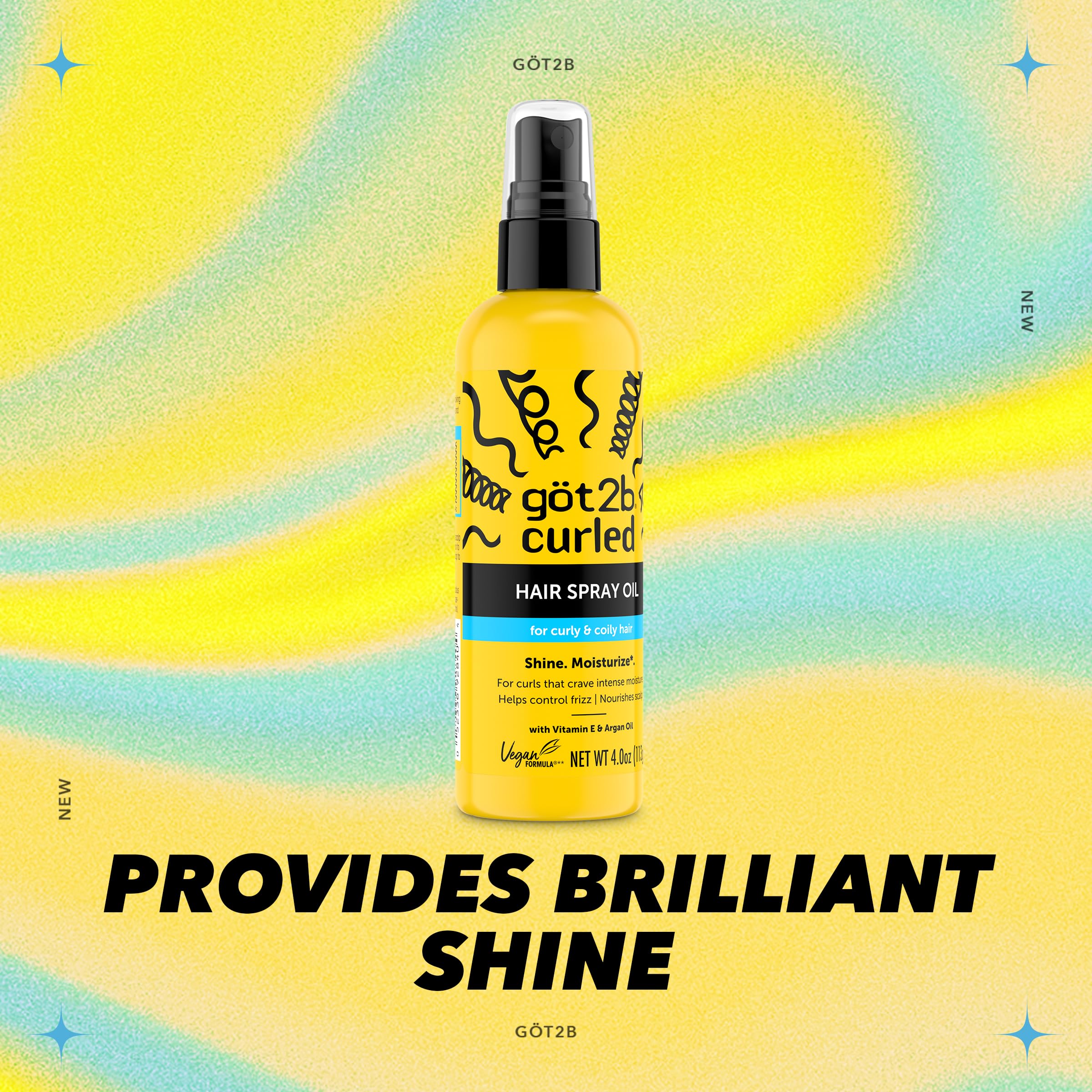 Got2b Curled Hair Oil for Curl Types 3 4 Curly and Coily Hair Helps Control - Thumbnail 3