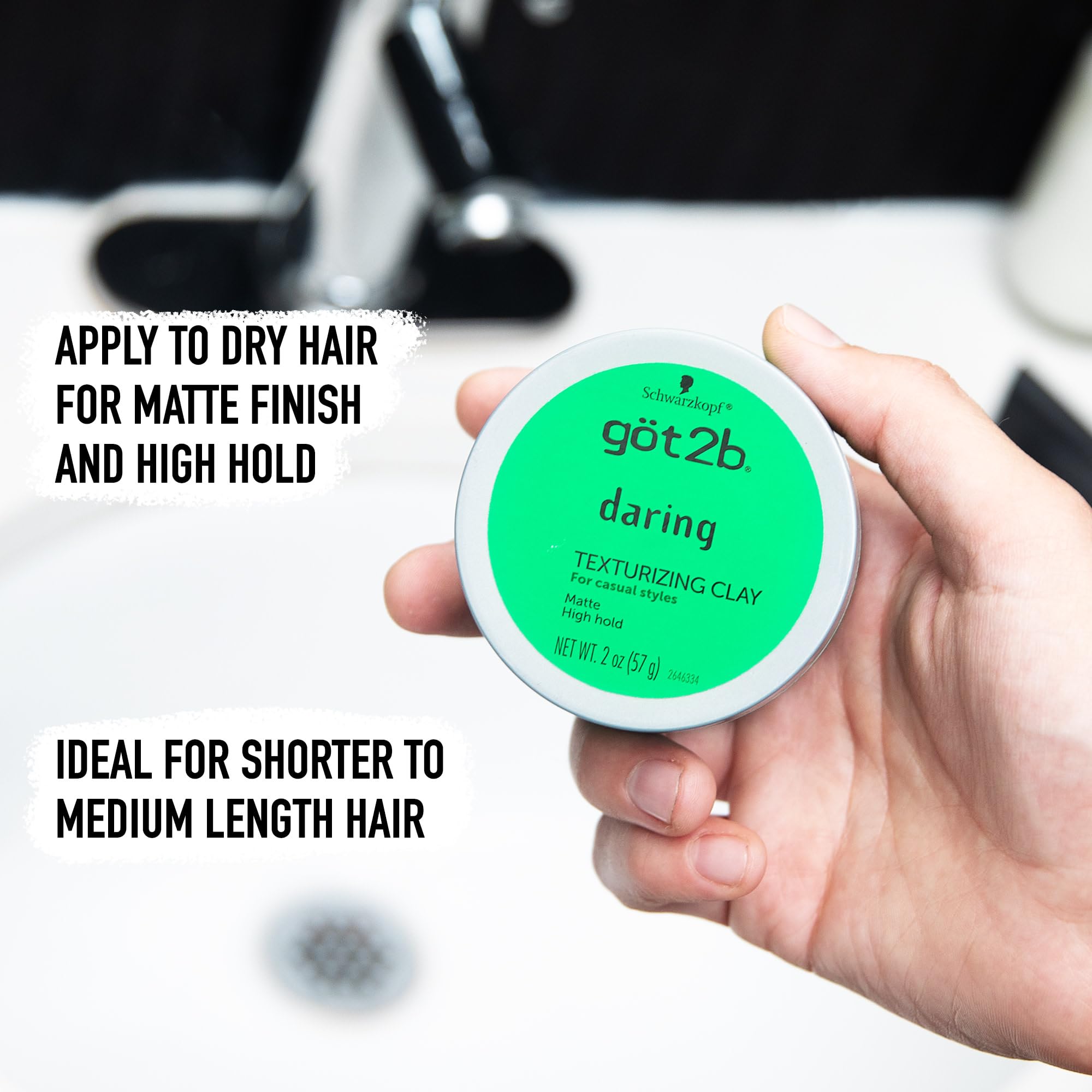 Got2b Daring Texturizing Clay 2 Fl Oz Matte Finish and High Hold Styling Hair - Thumbnail 2