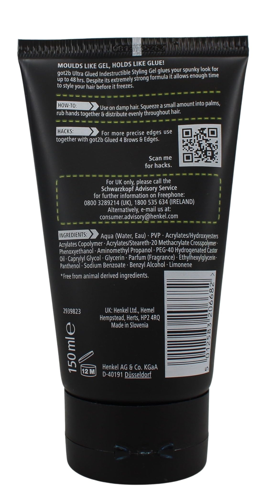 Got2b Ultra Glued Invincible Styling Hair Gel 6 oz