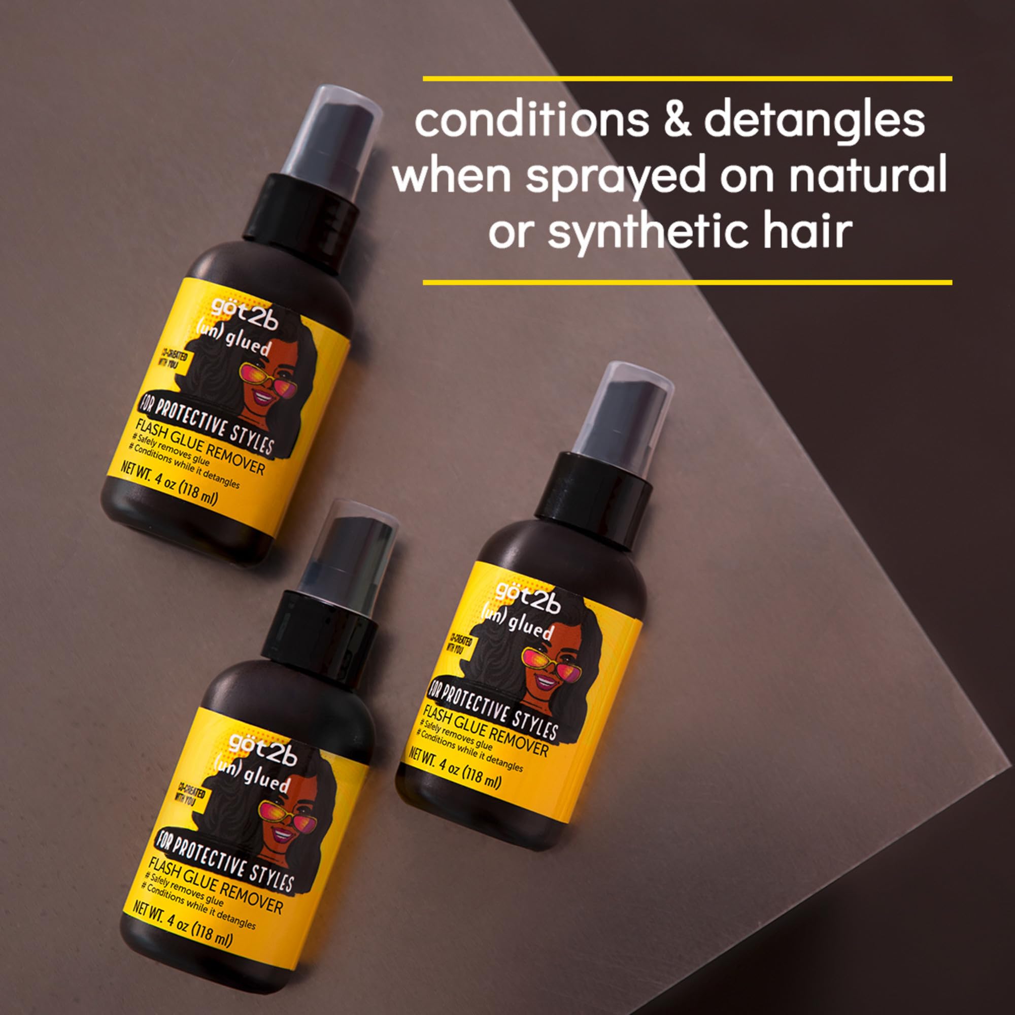 Got2b Glued Flash Glue Remover 4 Fl Oz Wig Glue and Tape In Extension Remover - Thumbnail 2