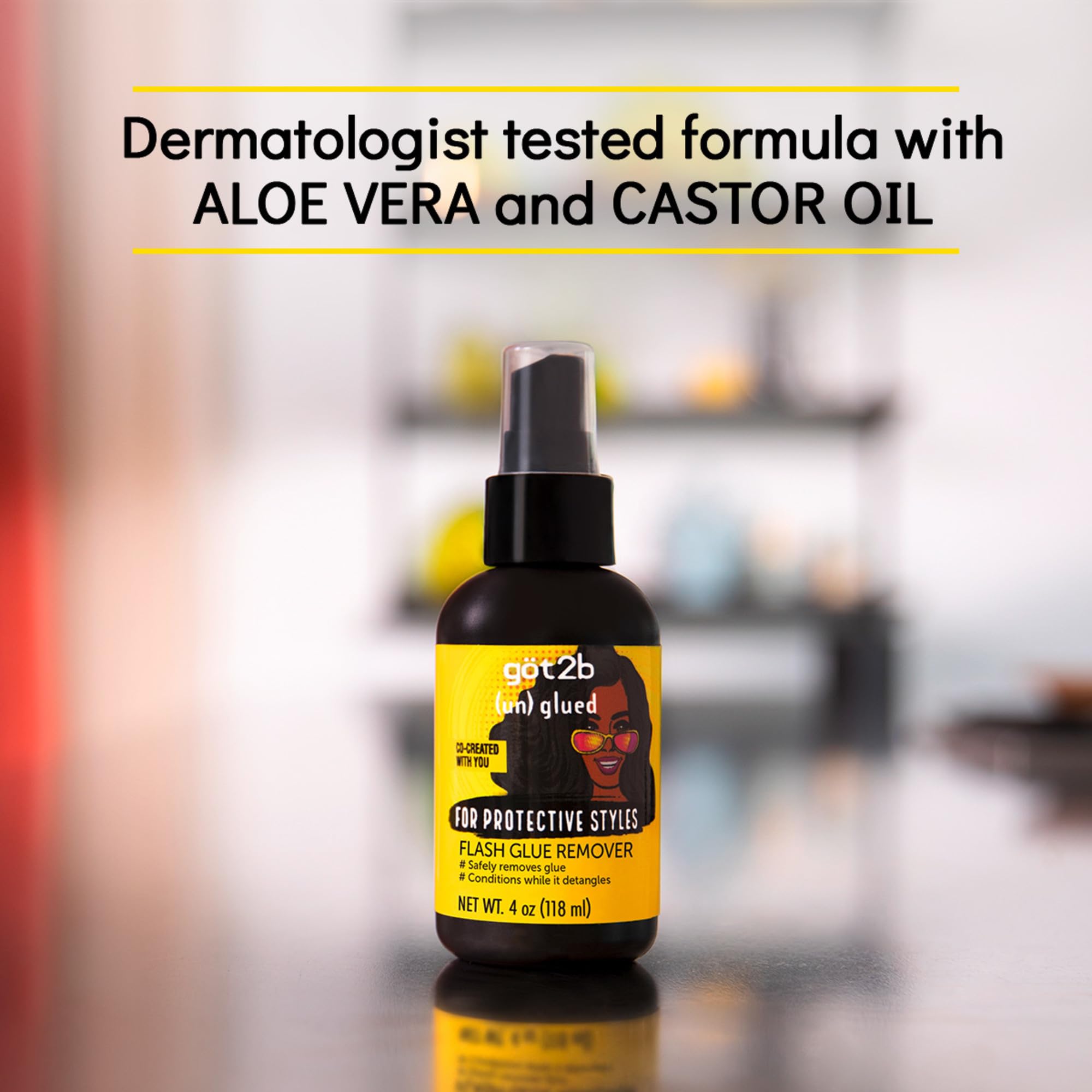 Got2b Glued Flash Glue Remover 4 Fl Oz Wig Glue and Tape In Extension Remover - Thumbnail 3