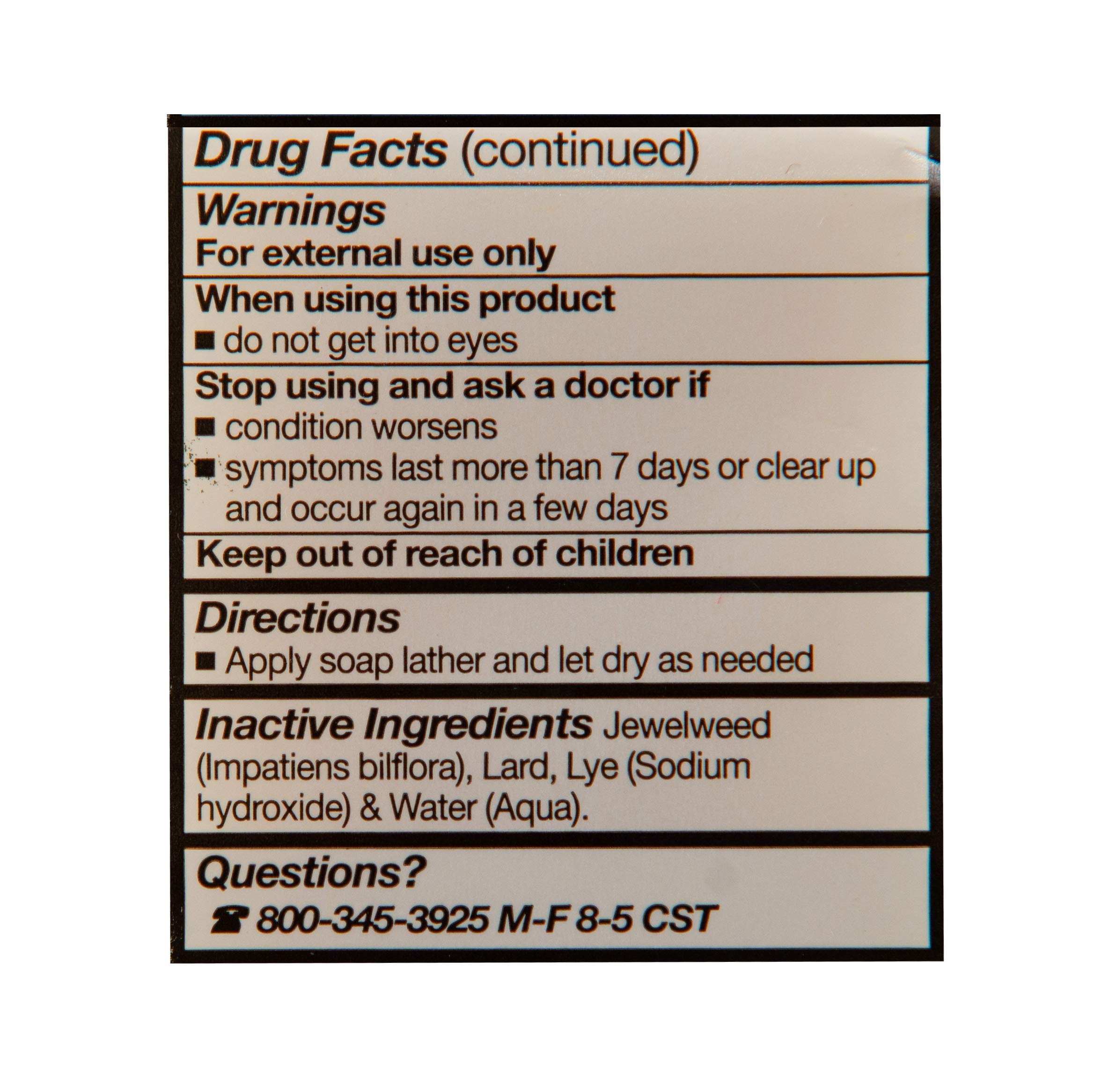 Grandma's Poison Ivy Soap Bar Itch Relief Wash With Jewelweed Colloidal Oatmeal - Thumbnail 2