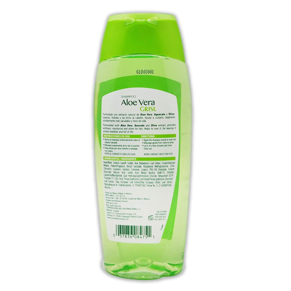 Grisi Aloe Vera Shampoo | Moisturizing Hair Product With Aloe Extract Paraben - Thumbnail 2