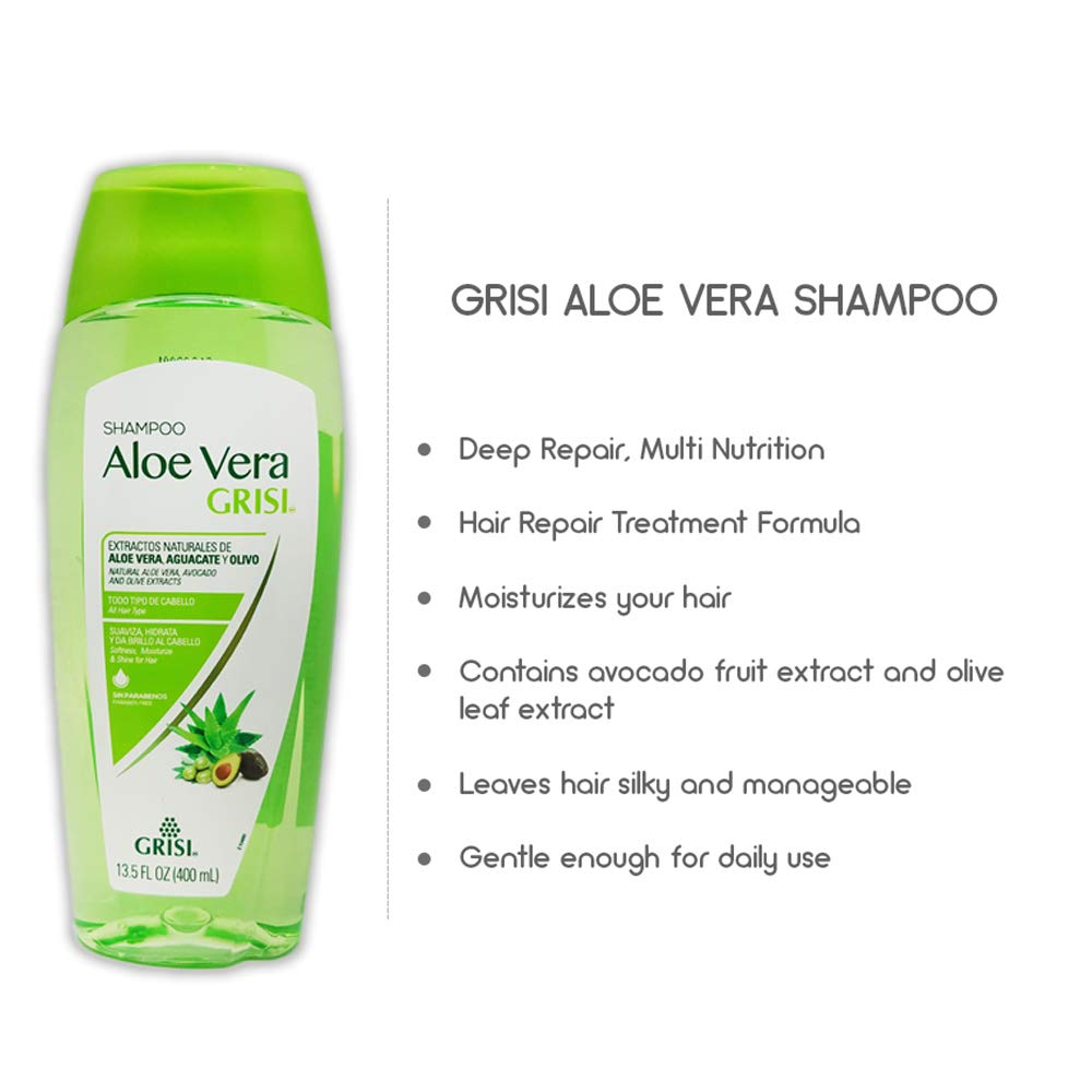 Grisi Aloe Vera Shampoo | Moisturizing Hair Product With Aloe Extract Paraben - Thumbnail 3