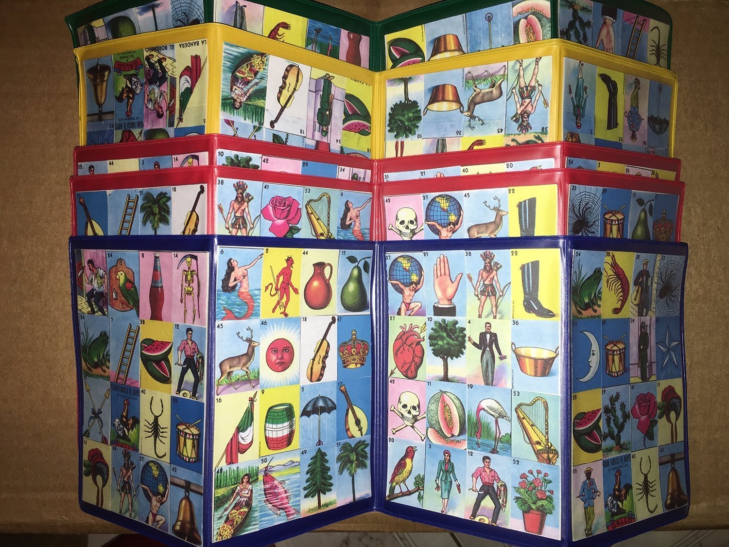 Authentic Mexican Loteria Bingo Chalupa Game: 4 Boards Accordion Laminated