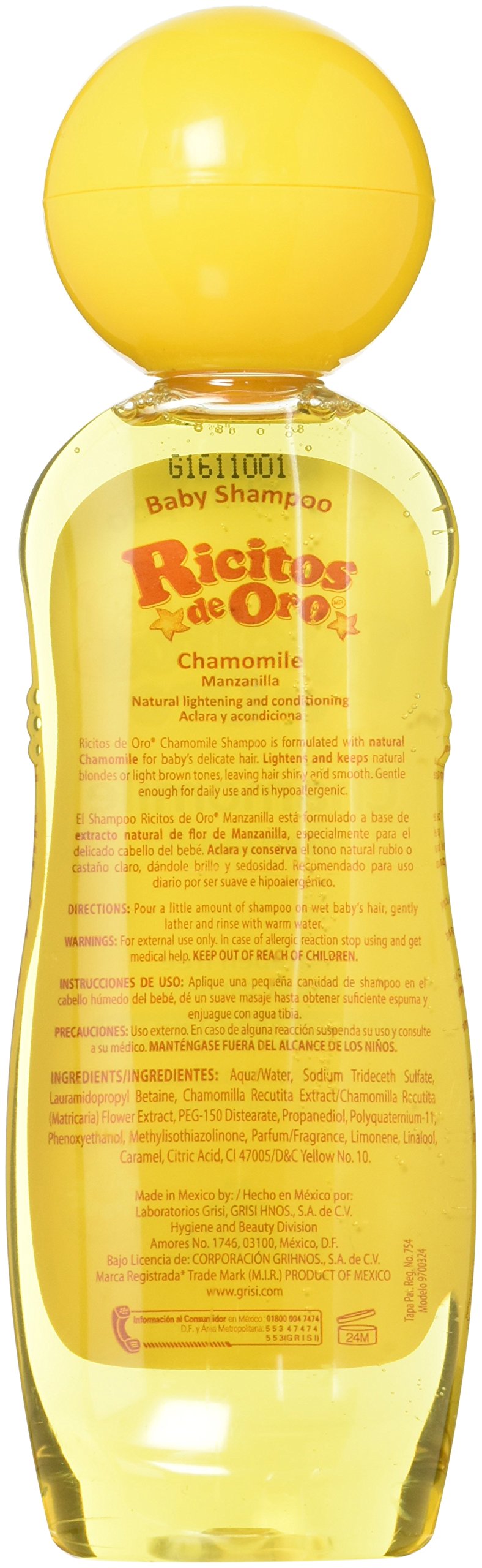 Set of 3 Ricitos de Oro Baby Shampoo Chamomile Hypoallergenic Tear Free Shampoo - Thumbnail 2