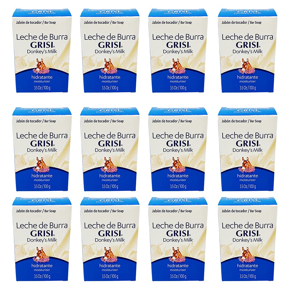 12pk Donkey's Milk Soap Jabon Leche de Burra Grisi By Grisi 3.5 oz