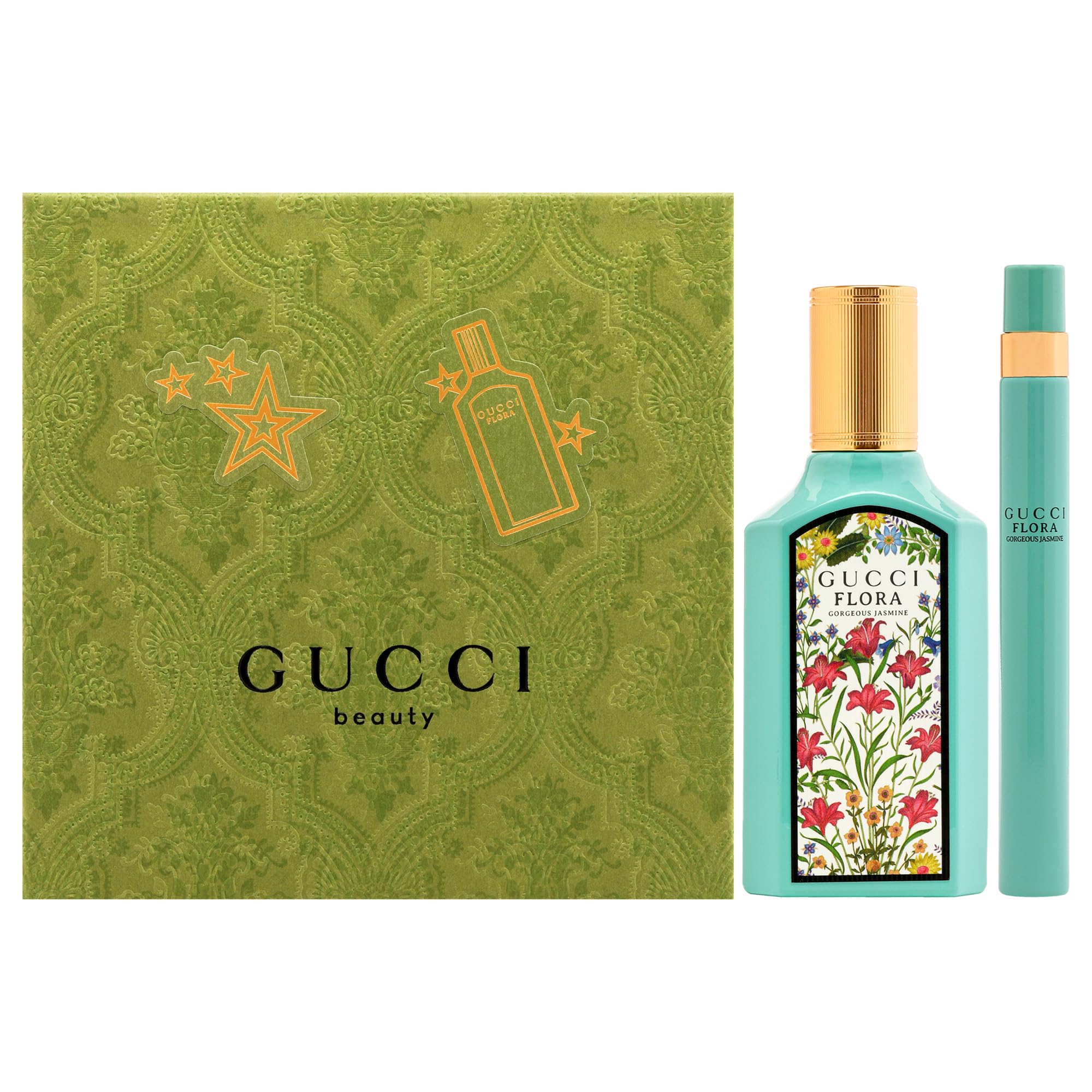 [Set] Flora Gorgeous Jasmine By Gucci 2 Pc For Women EDP 1.6 oz